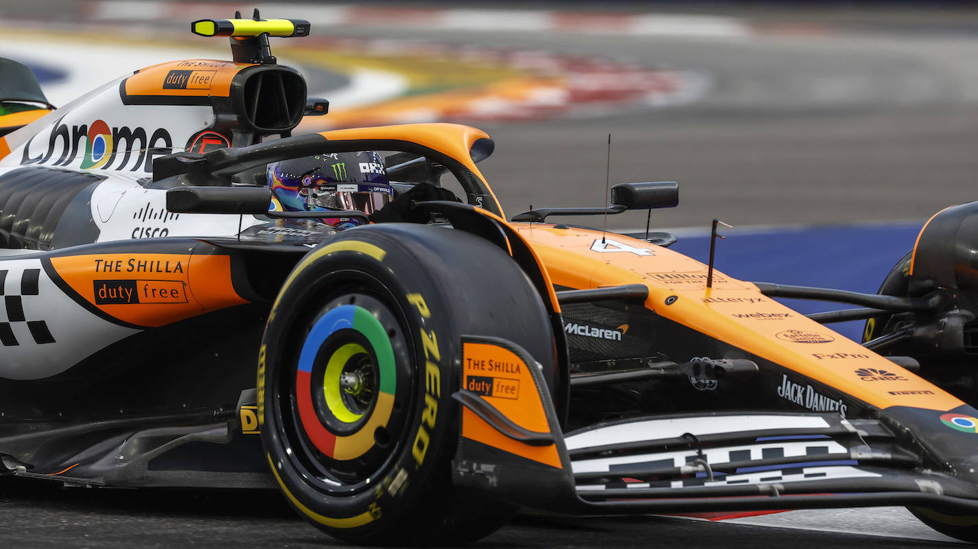 F1新加坡:超车 诺里斯0.058秒力压勒克莱尔坐上榜首 维斯塔潘排名第15