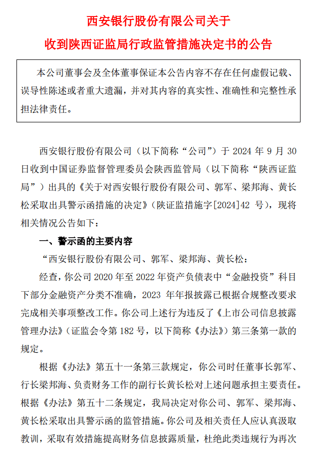 员工倒贴3100万上班？西安银行财报重大差错屡查屡犯