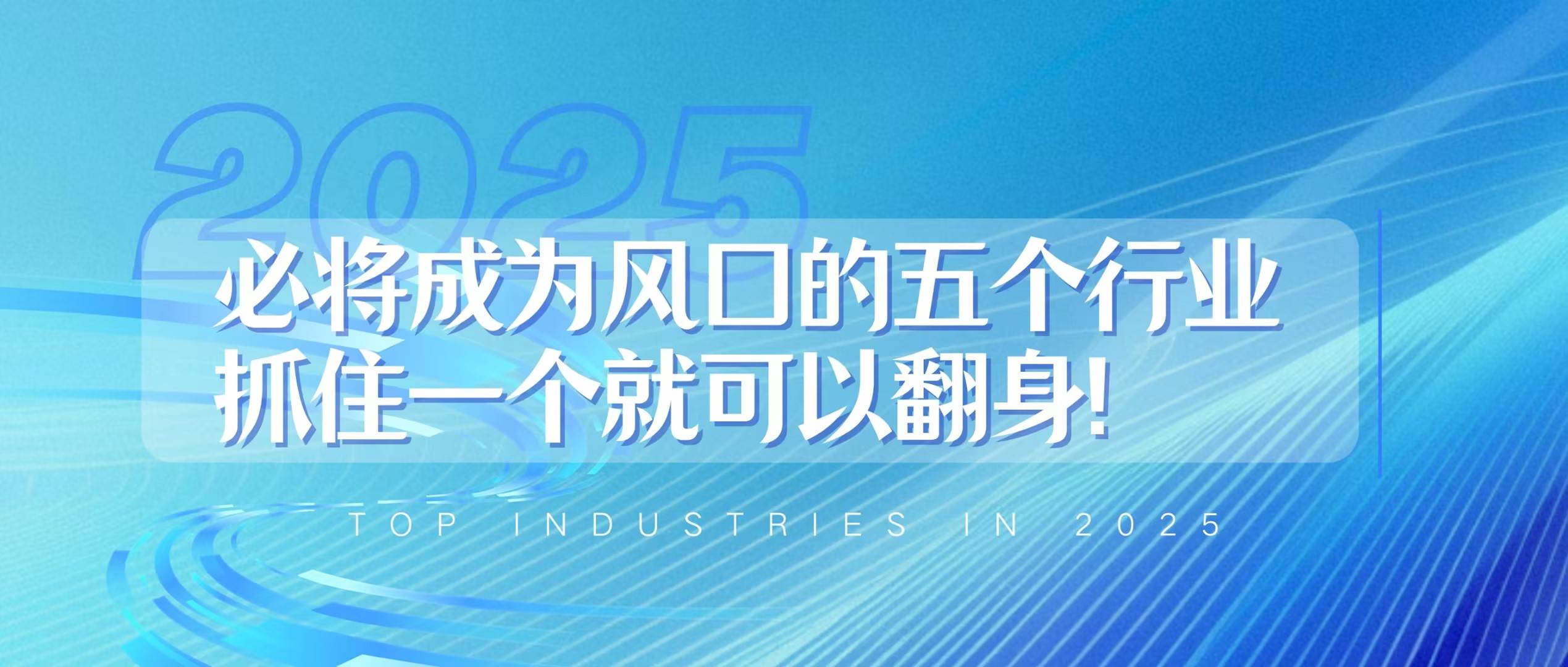 2025必将成为风口的五个行业抓住一个就可以翻身！