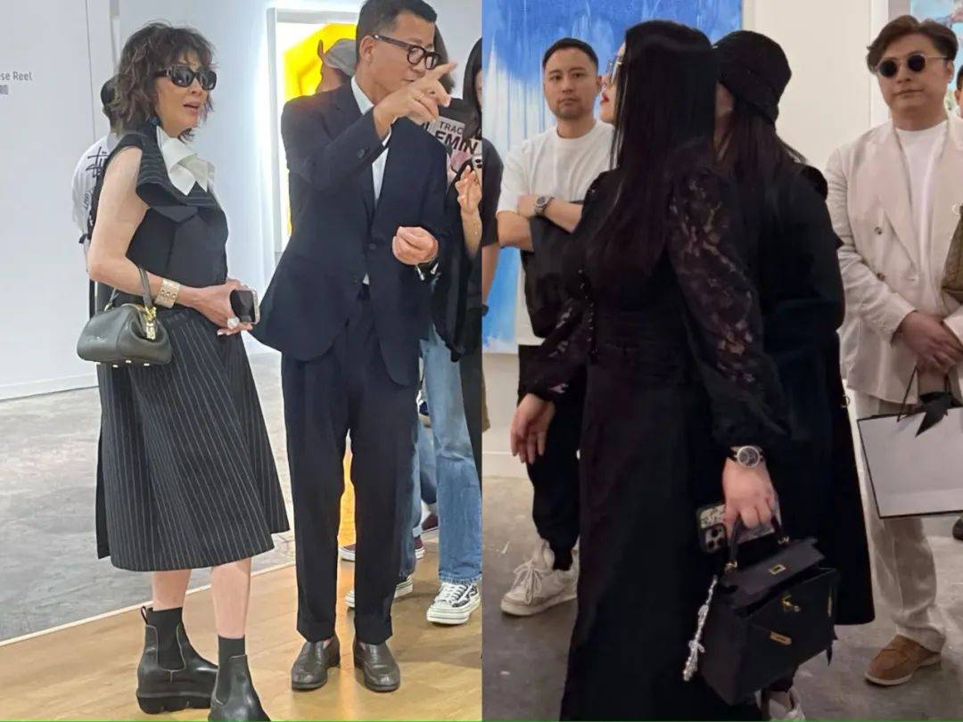 郭晶晶穿百元飞跃鞋，章泽天背山下有松包包！真贵妇看展都很松弛～
