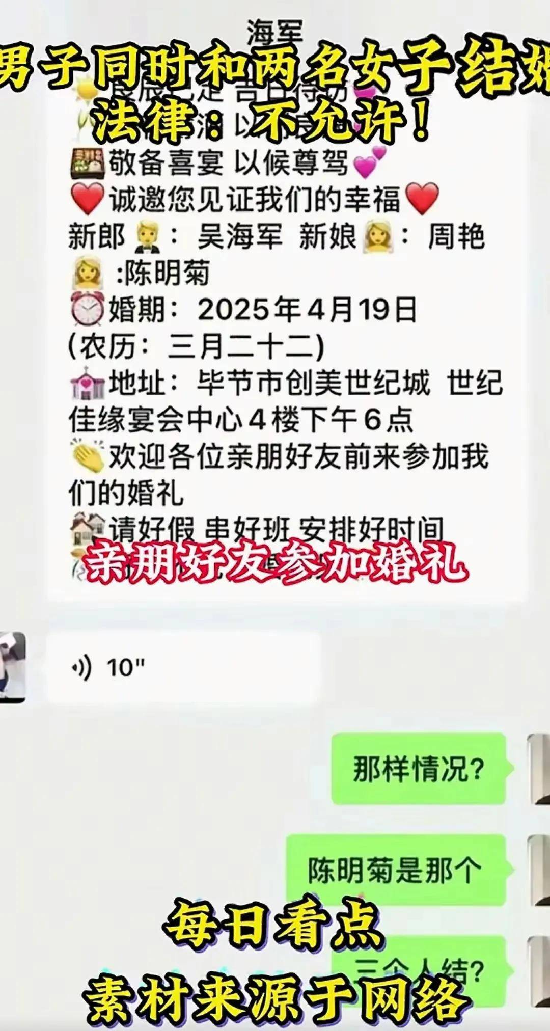 三人婚礼婚纱照在社交平台刷屏时一场挑战法律底线闹剧在贵州上演(图3)