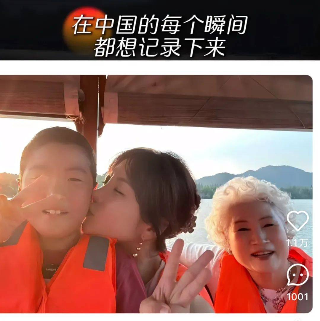韩国女星带全家游西湖，全程被美景震撼！儿子护照第一个章是中国
