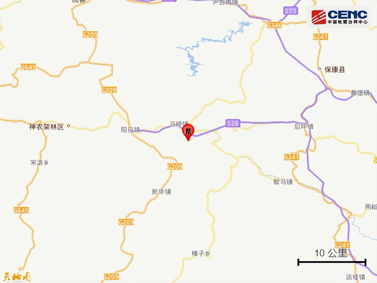 湖北襄阳市保康县发生3.6级地震