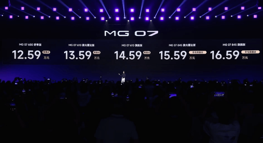 845km续航+激光雷达+半固态电池MG07预售1259万起(图1)