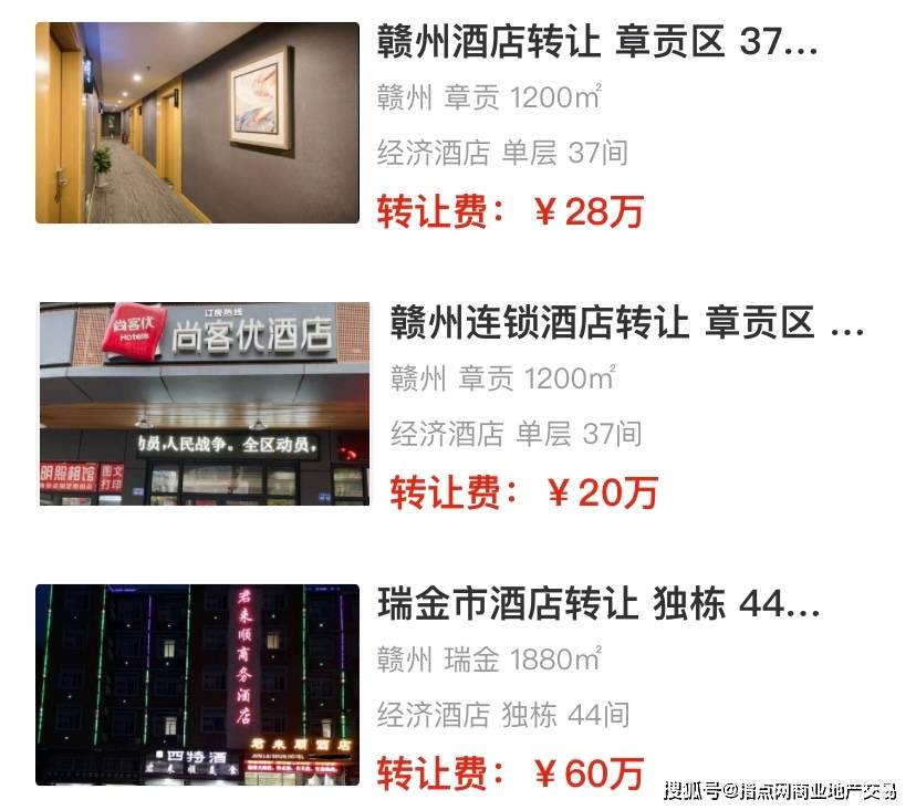 赣州酒店转让信息 2433期｜指点网皇冠体育官网(图1)