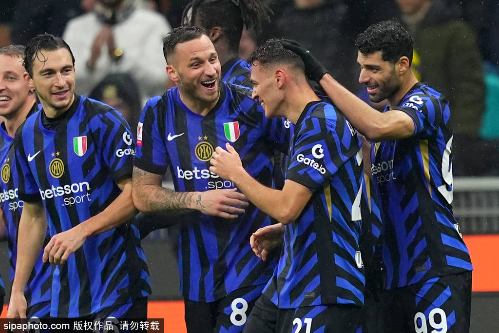 意杯-阿瑙托维奇建功阿斯拉尼角球破门 国米2-0晋级8强