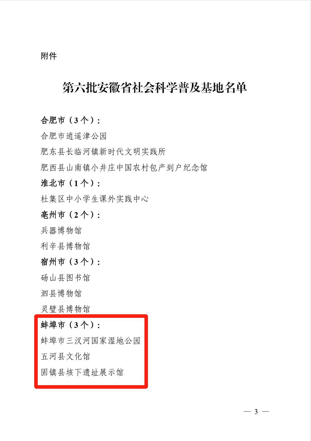 第六批！蚌埠4个单位入选