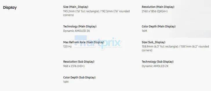 三星 Galaxy Z Fold6 手机规格全面曝光：内7.6英寸/ 外 6.3 英寸