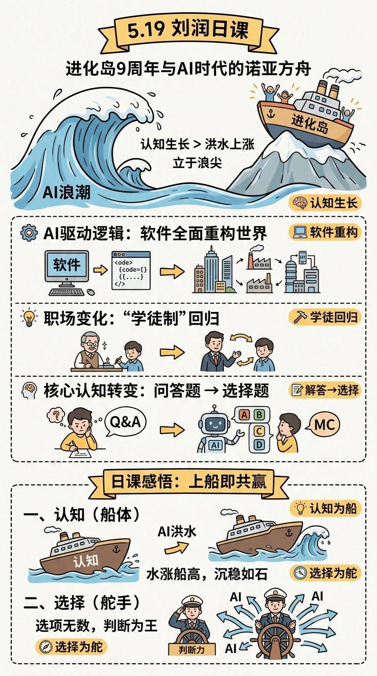 进化岛9周年与AI时代的诺亚方舟 | 刘润日课