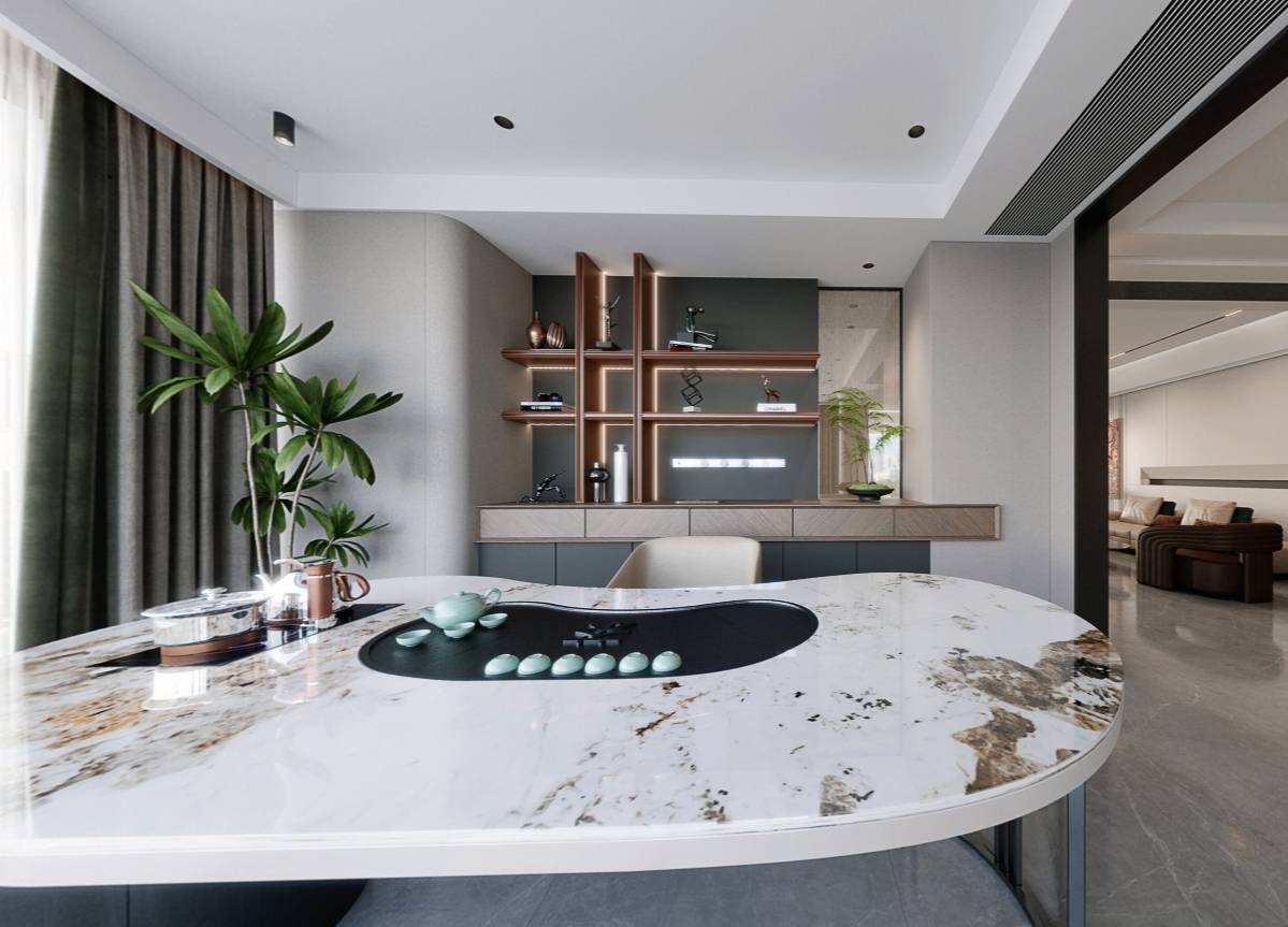 临沂百纳易筑装饰紫云集140平后现代效果图