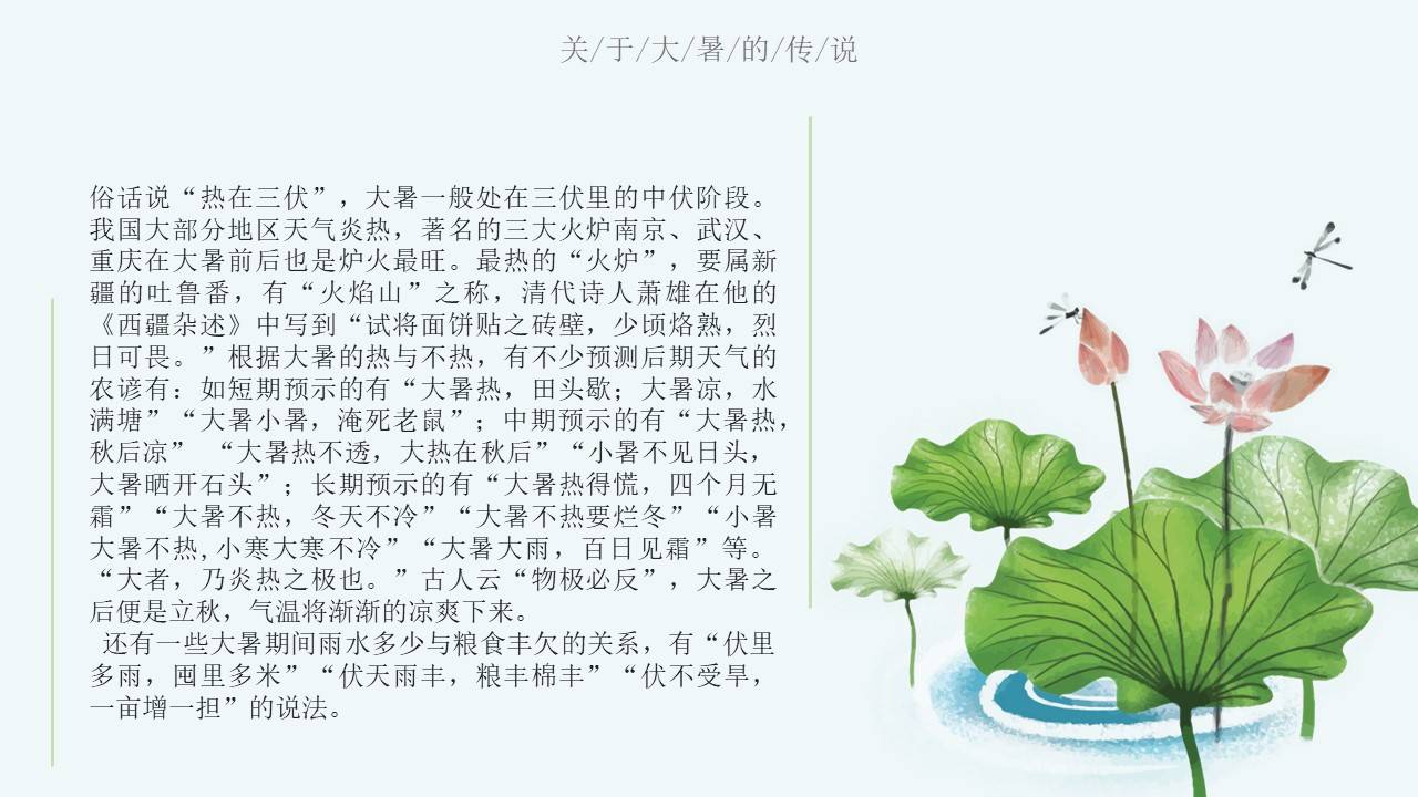 中国传统节气大暑节气介绍ppt课件