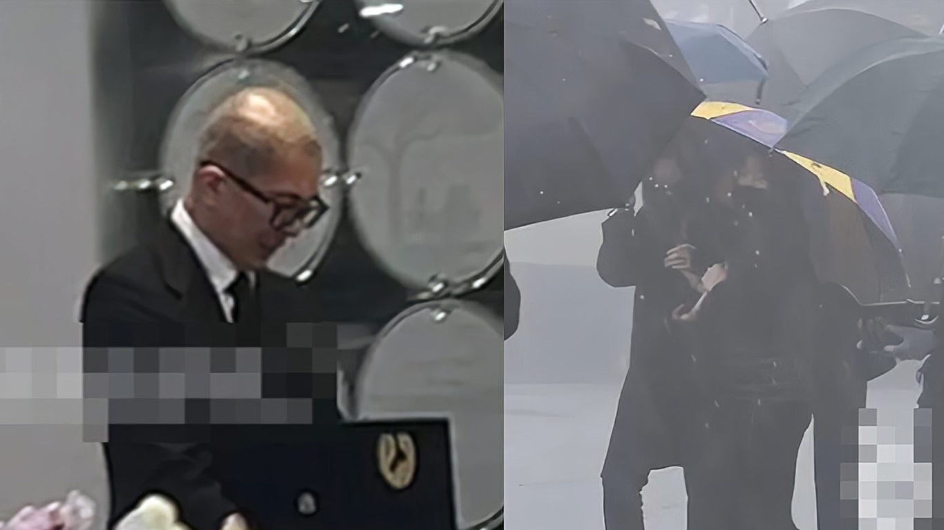 大s下葬现场视频曝光：具俊晔捧骨灰盒悲痛消瘦，小s一家冒雨送别