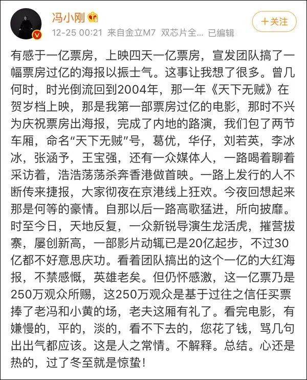 冯小刚电影票房排行图片