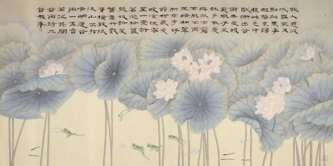 紀太年《水潤東方》300平尺輕工筆畫上牆新華報業藝術空間_作品_江蘇