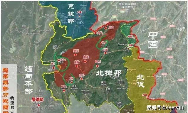 缅甸缅北地区地图图片