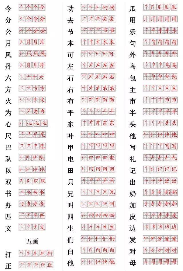 國家正式出臺筆順正確寫法,附小學常見560個漢字筆畫表,建議收藏!