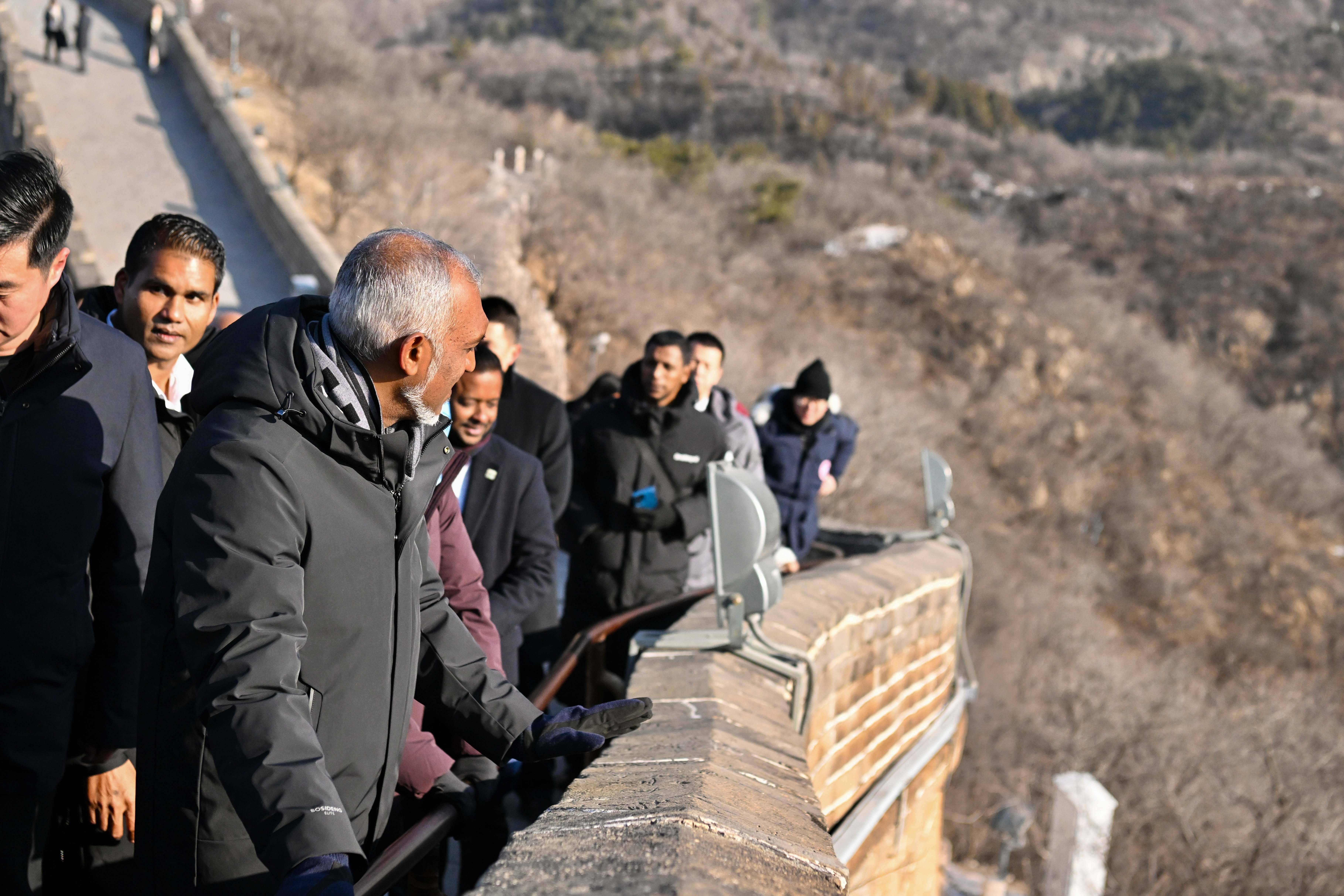 马尔代夫总统和夫人逛长城啦!