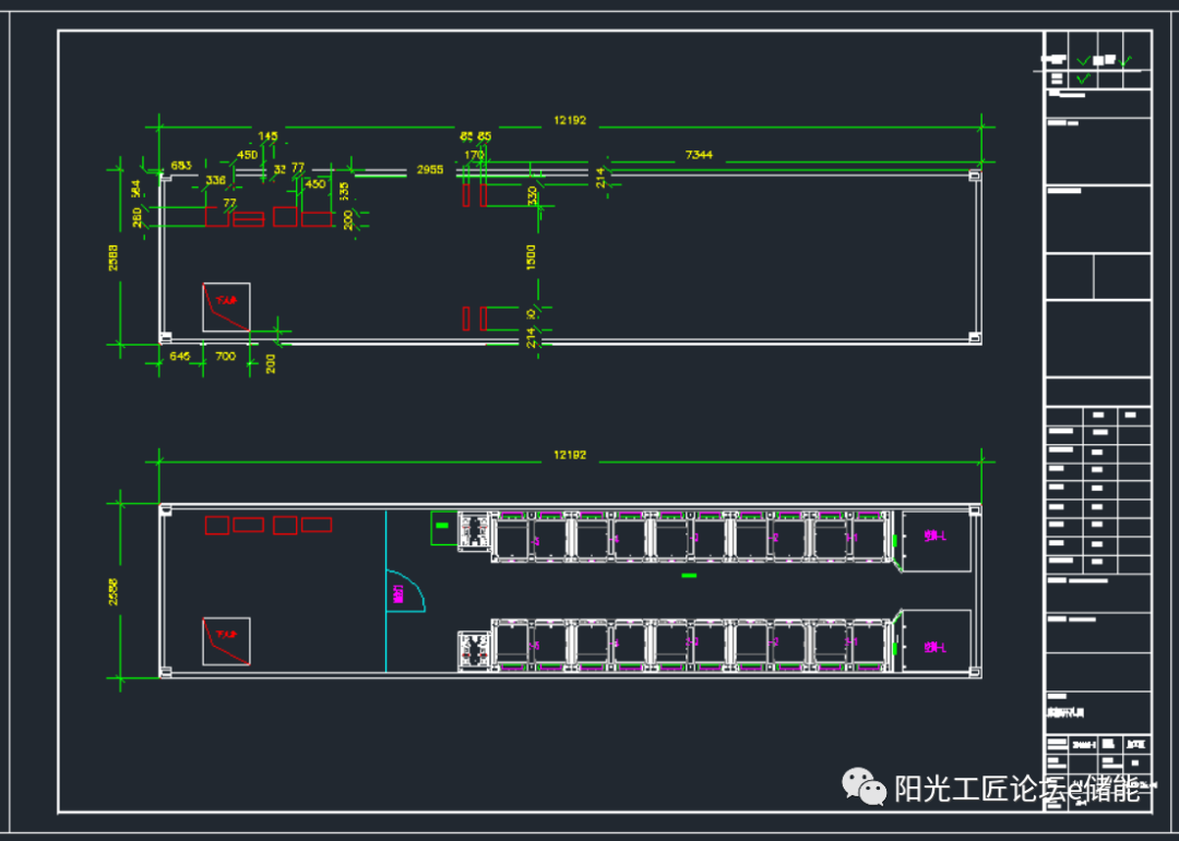 2mw/4mwh儲能系統典型結構cad圖紙(含pcs,ems,集裝箱)