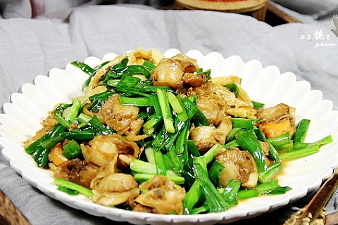 扇贝_炒韭菜_姜丝