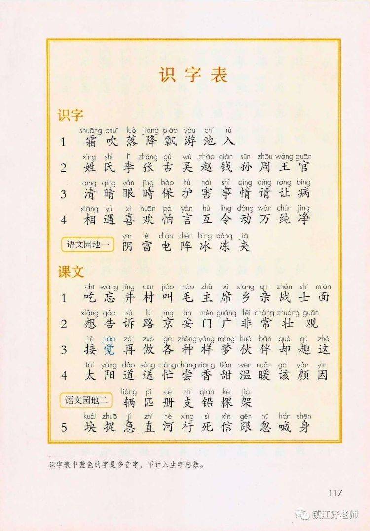 根据学过的拼音,有计划有选择地认识一年级下册课本《识字表》的生字
