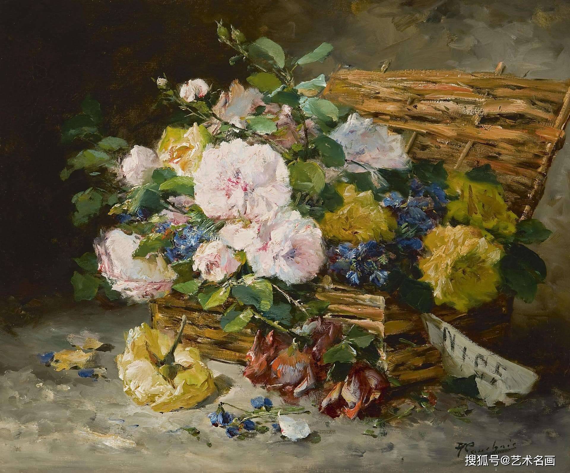 唯美的花卉油画︱法国艺术家eugene henri cauchois绘画作品