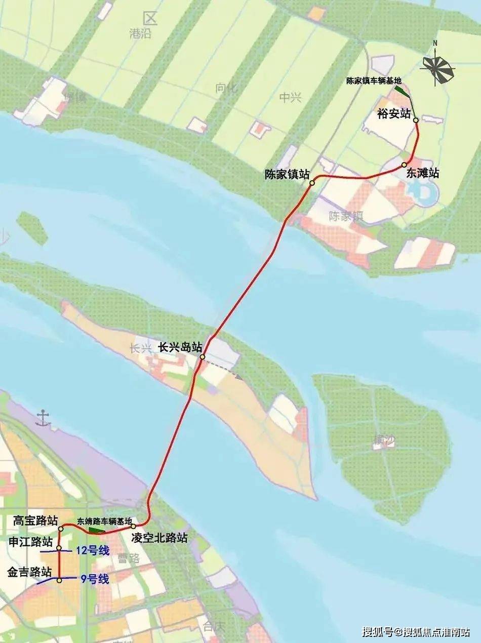 崇明线一期预计2026年通车,地铁开通后2站申江路可换乘12号线,3站