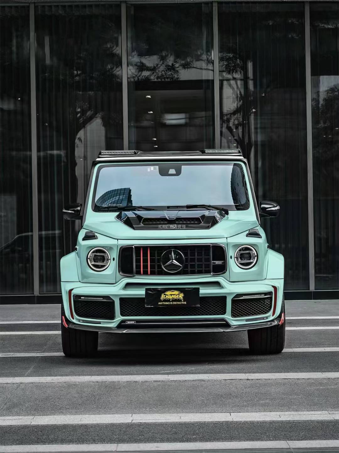 奔驰amg-icr改色膜奶油薄荷绿 ,喜欢小清新绿色调_搜狐汽车_搜狐网