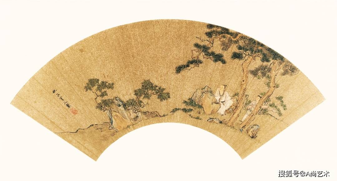 历代名画 // 仇英 作品高清欣赏_人物_扇面_故事