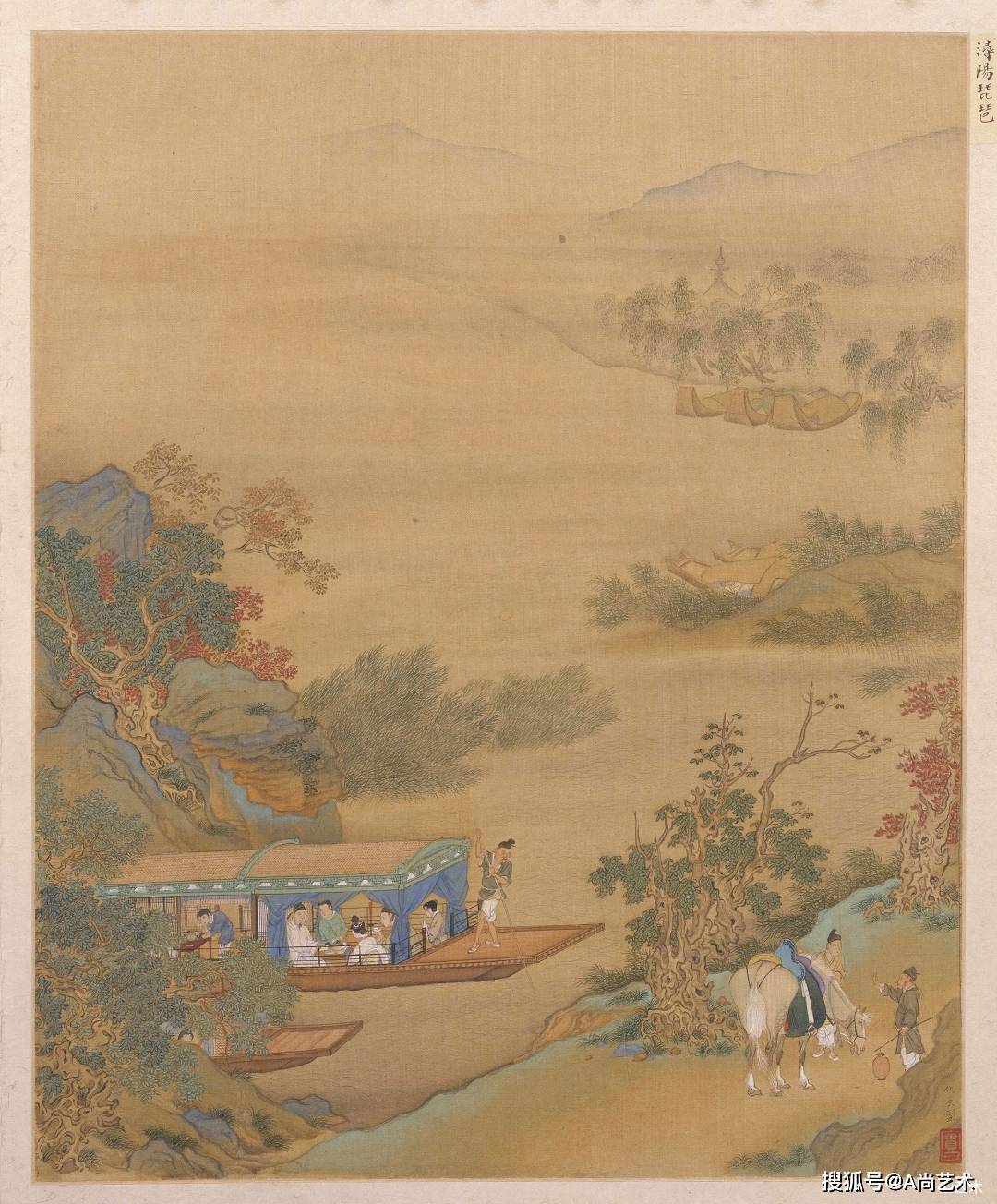 历代名画 // 仇英 作品高清欣赏_人物_扇面_故事