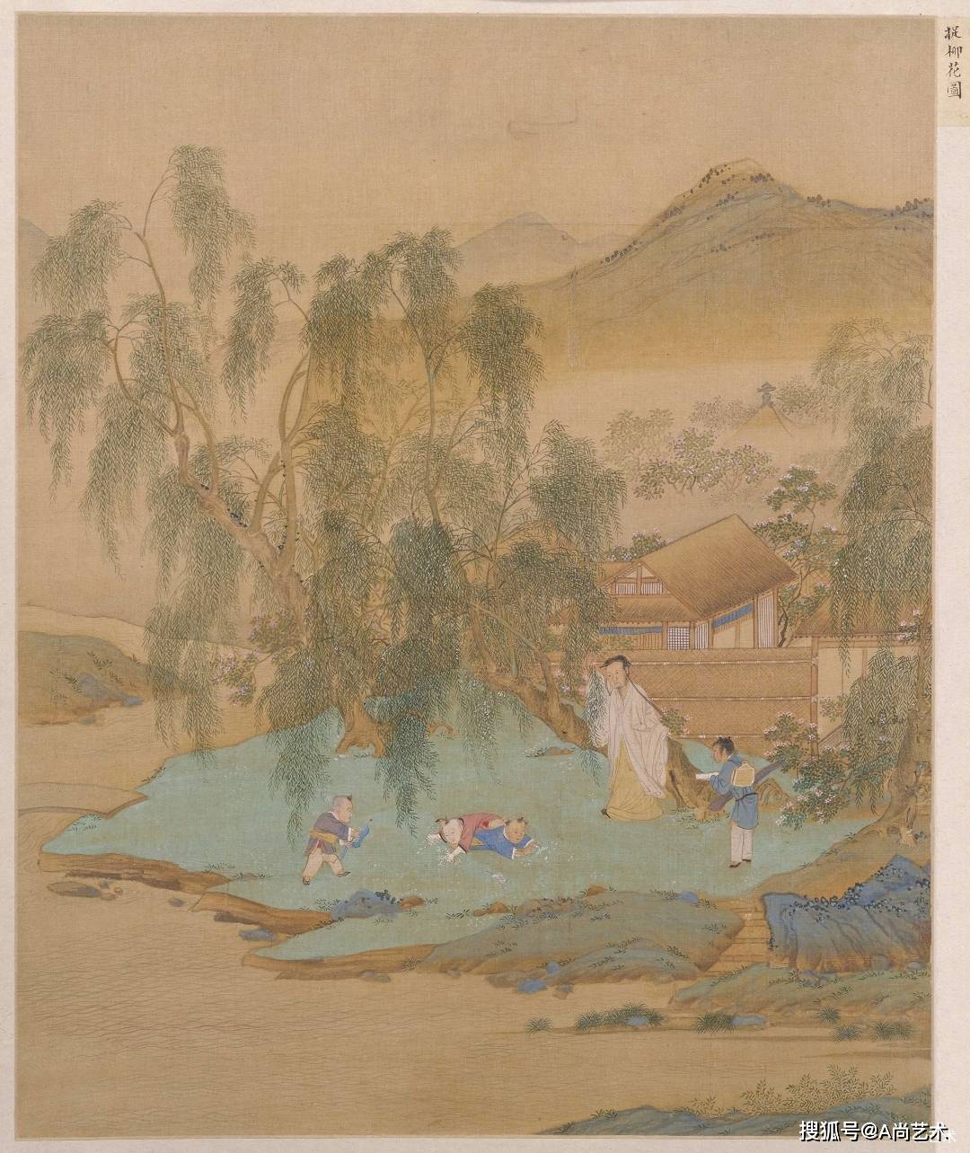 历代名画 // 仇英 作品高清欣赏_人物_扇面_故事