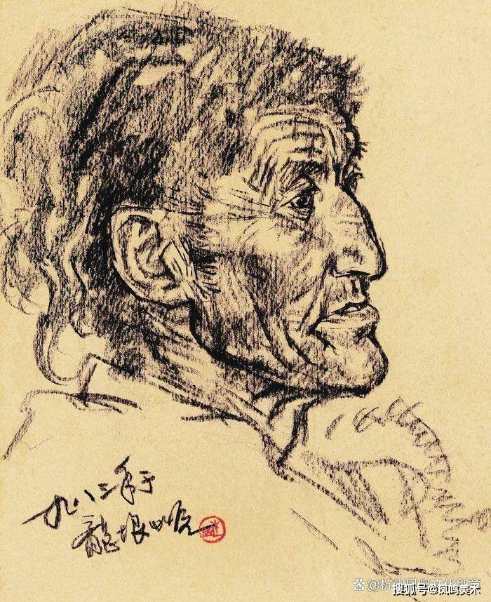 顾生岳素描图片