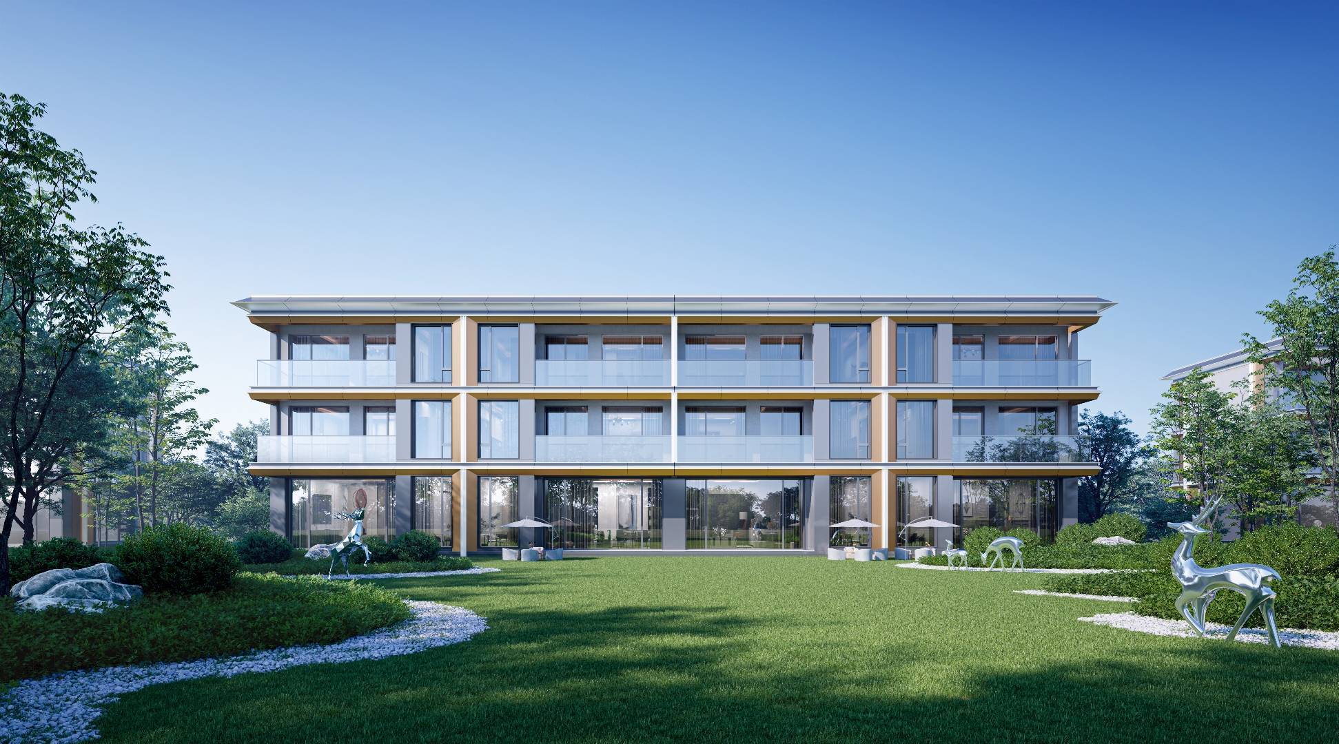 "林隐方间,院藏大境" 的山水式诗画生活情境营造"山门迎客,樾影溪庭