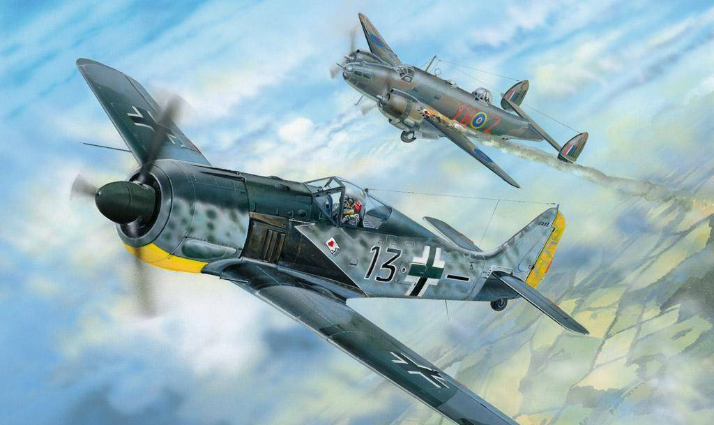 德国fw190a-5战斗机速度奇快德国的反击——雷达 fw190战机1941年底