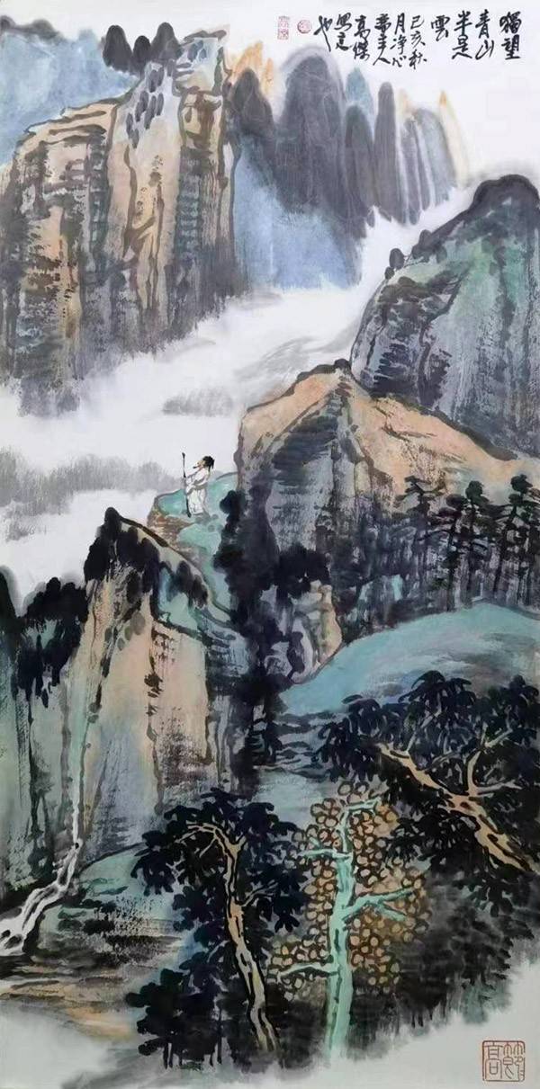 中国艺术经典:画家高杰作品欣赏_先生_山水画_大山