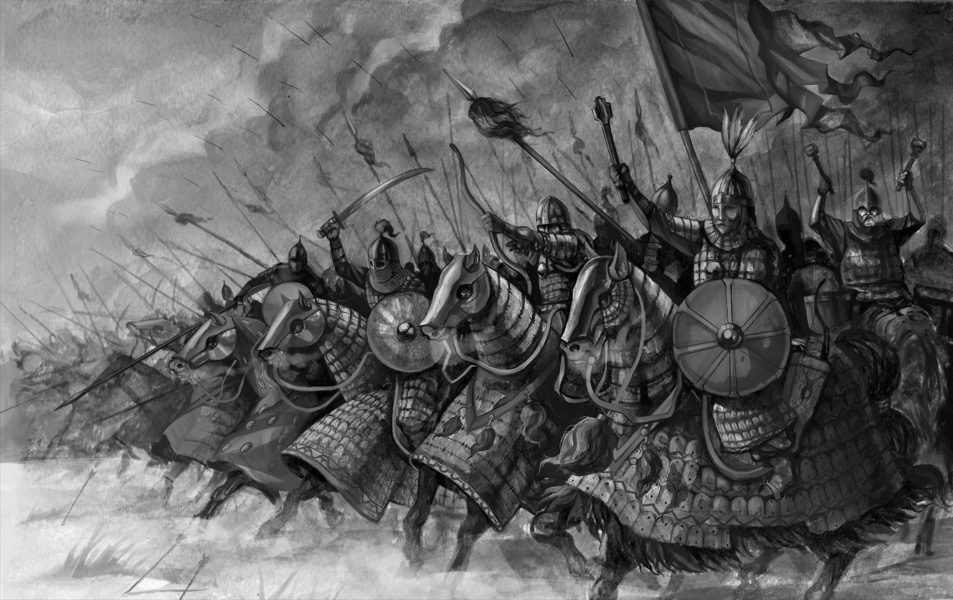 蒙古兵已经追了上来南岸上的金国士兵只得迎战