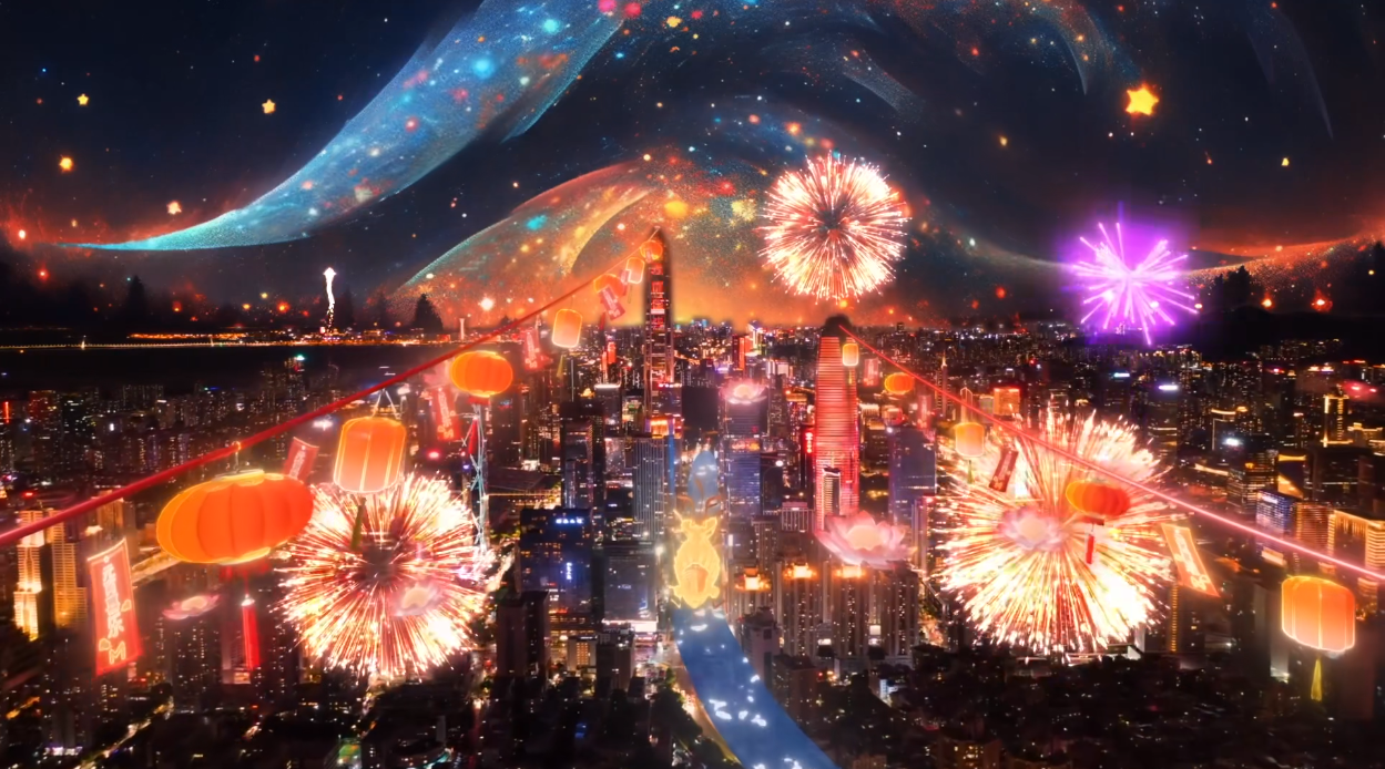 元宵节惊现赛博灯会,全国联动地标灯光秀祝大家节日快乐_电子_花灯