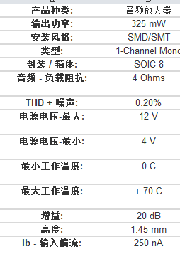 lm386mx-1音频放大器中文资料规格书产品文档pdf数据手册产品手册引脚