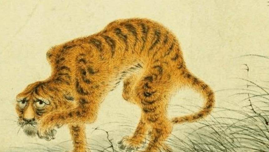 原创猛虎画成病猫还能被誉为传世名画名画之称实至名归