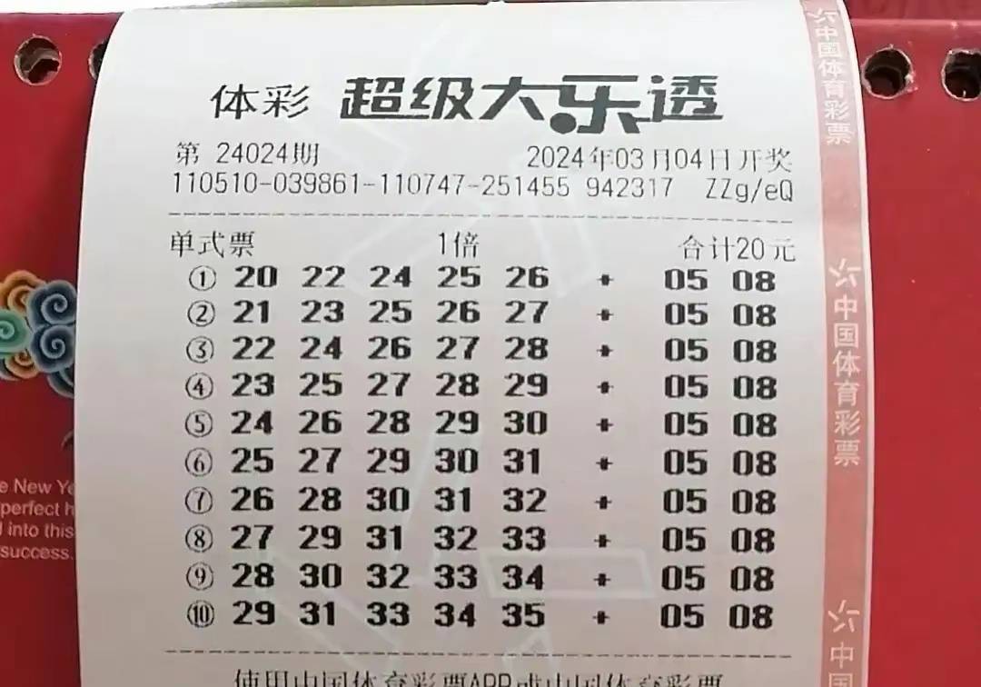 大乐透第24024期晒票:各类大小票齐上阵,欲冲击大奖,祝龙年好运连连