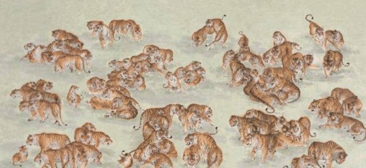 原创猛虎画成病猫还能被誉为传世名画名画之称实至名归