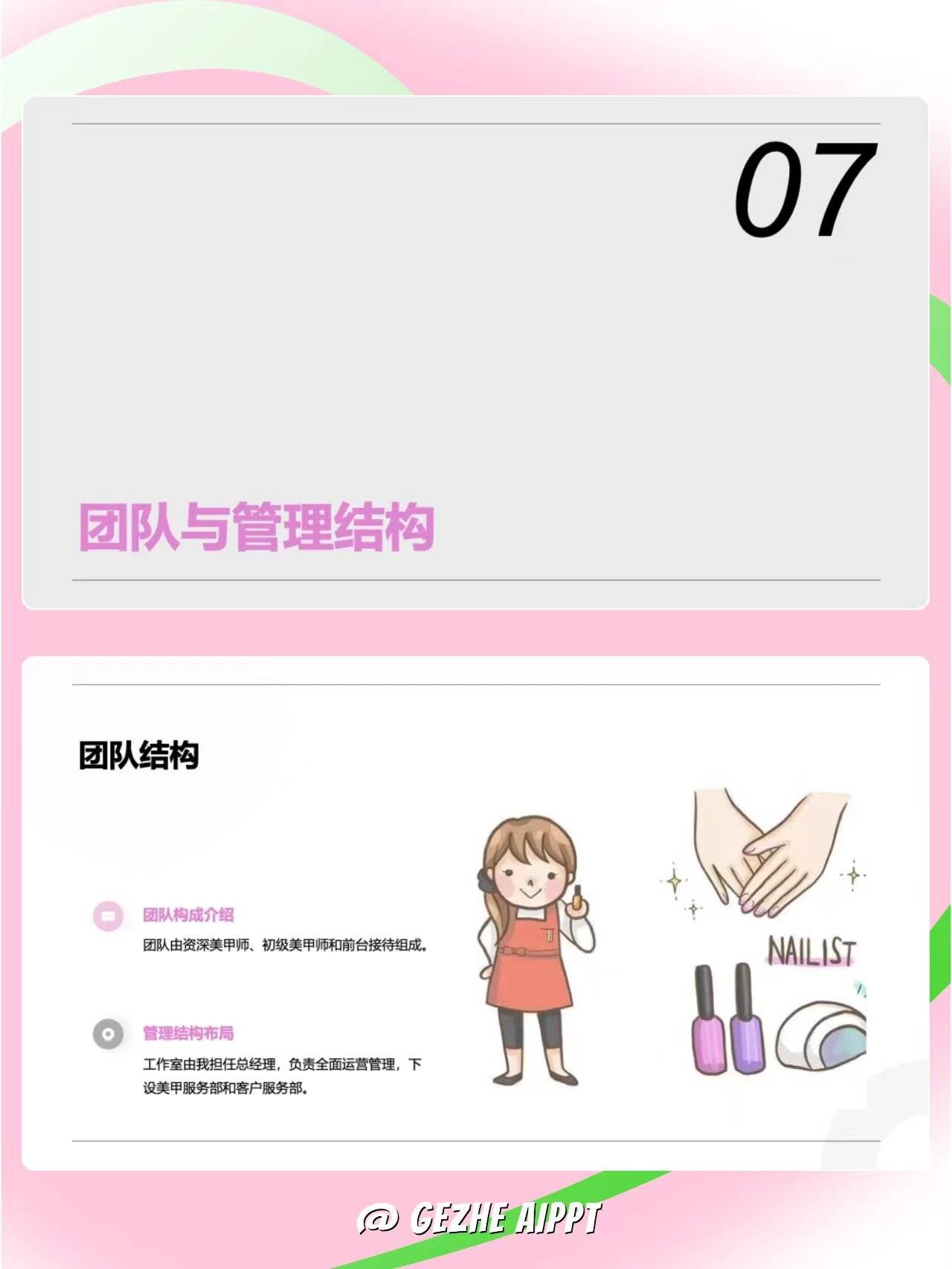 美甲工作室创业计划书 ppt 案例