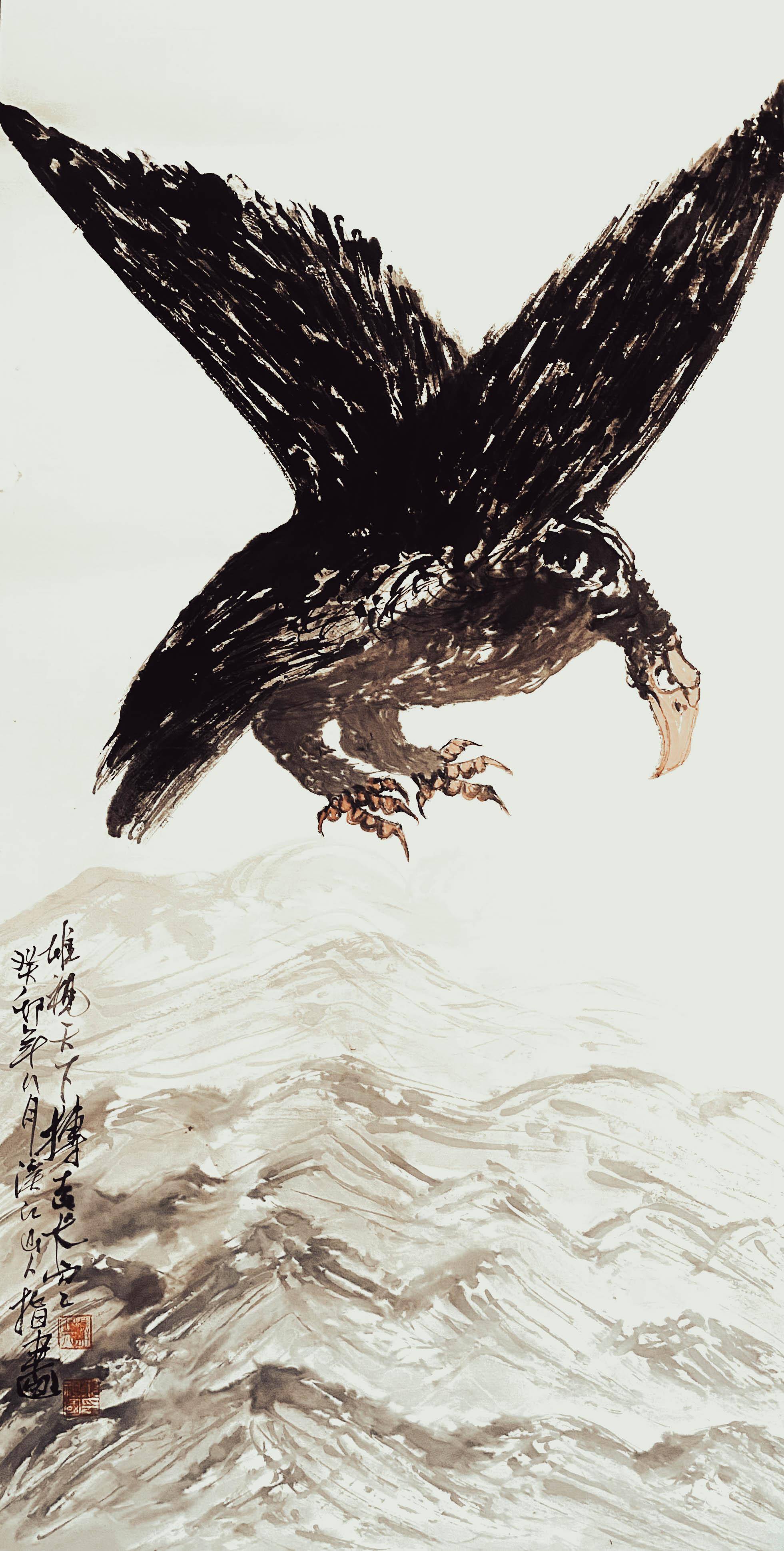 花鸟大家,指墨画艺术大家朱祖国作品