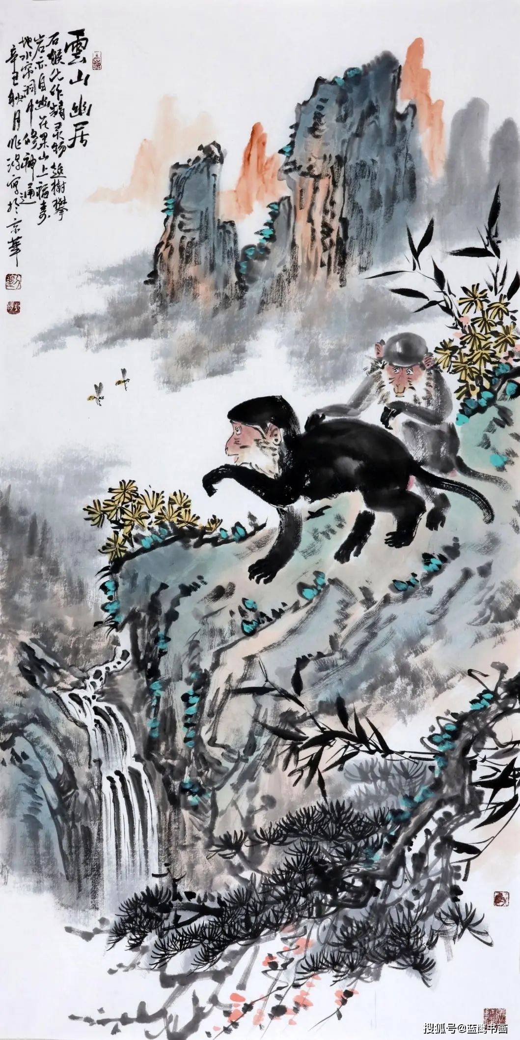 而画猴名家刘兆鸿先生,则以其独树一帜的猴画作品,已经成为年轻画家中