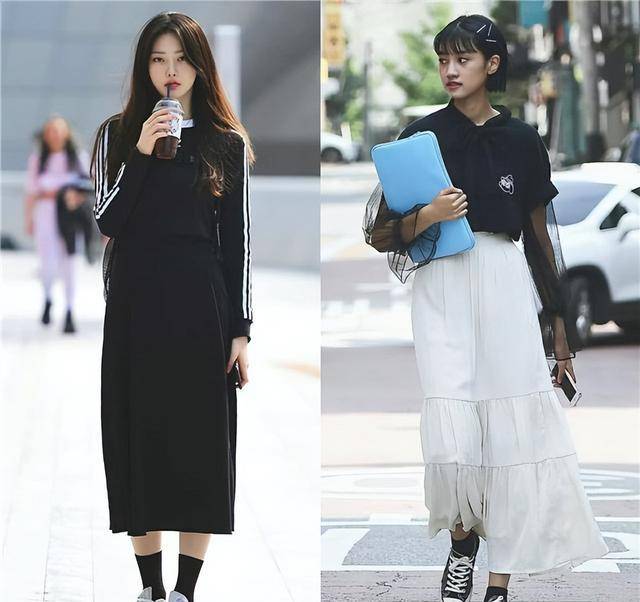 原创去了韩国才发现满大街都是裙子运动鞋打扮洋气显瘦又美