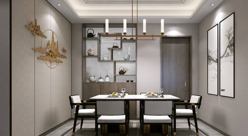 原创新中式装修效果图赏析凝五行气韵怡风雅情趣