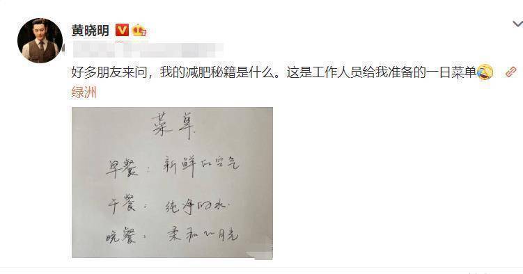 同样是成功瘦身20斤看完黄晓明和陈志朋的菜单对自己真狠