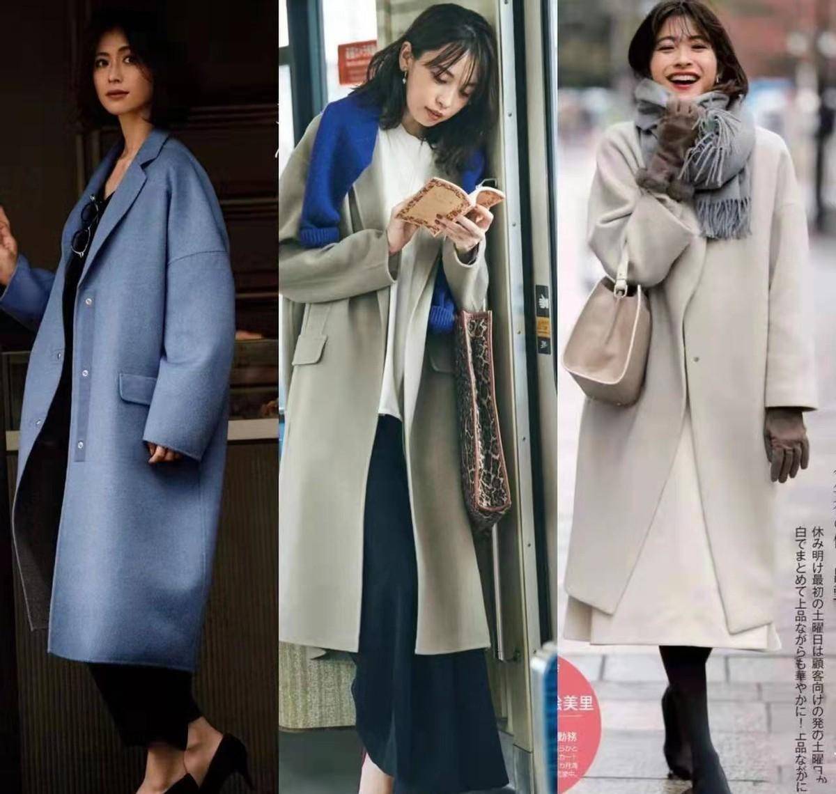 原创年过40岁的女人穿大衣要干净高级借鉴日系风穿搭简约又时尚