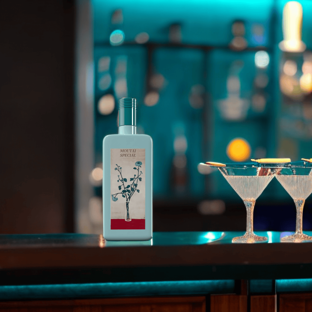 一个符号首届茅台mbd设计大赛入围作品茅台常玉联名款蓝菊风味酒