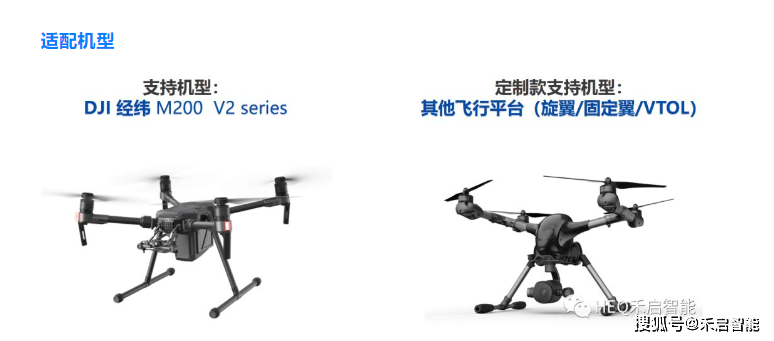 可以适配经纬 m200 v2 系列飞行平台为例,单次作业时间长达30min,巡航