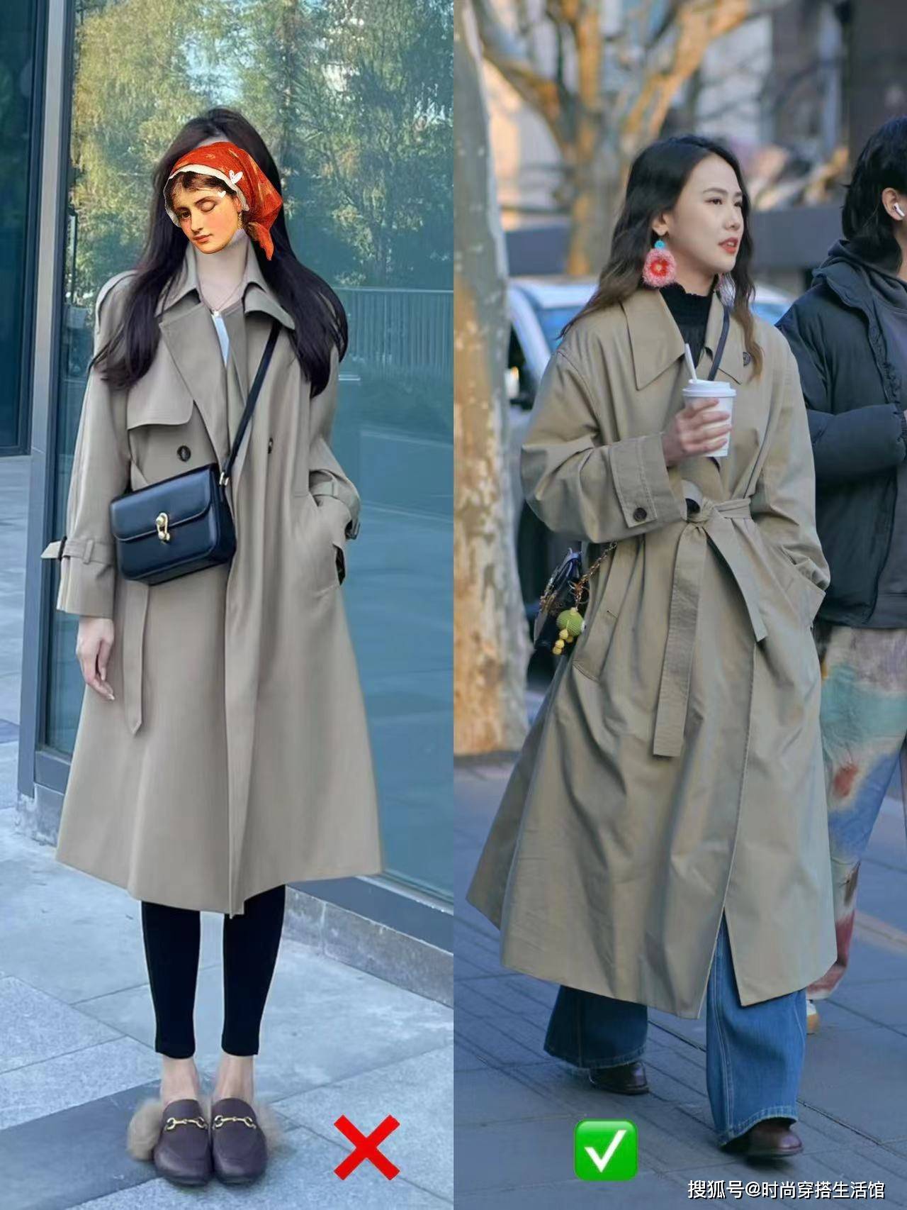 原创事实证明风衣不要配小脚裤太土今春流行这样穿优雅又气质